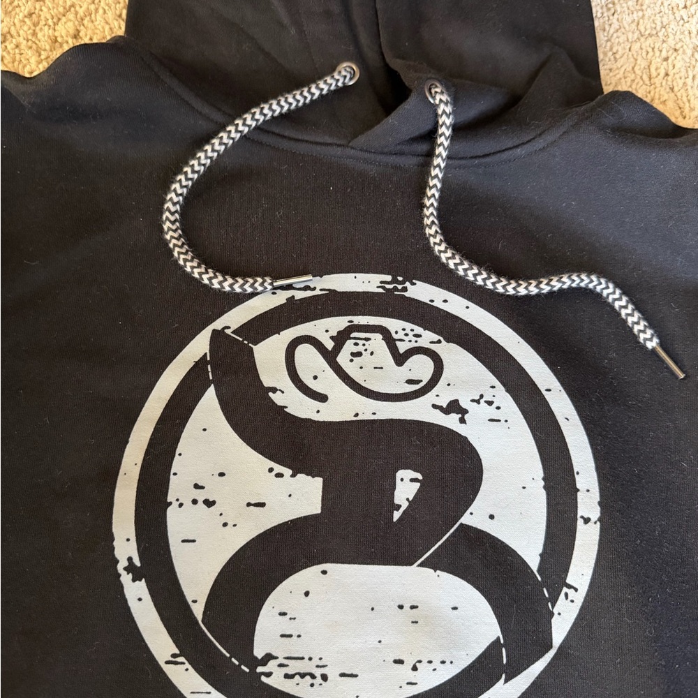 Hooey Black Hoodie with Distinctive Gray Emblem - Picture 2 of 5
